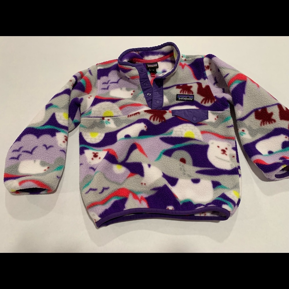 Patagonia pullover jacket with snap closures at neck. Excellent condition.